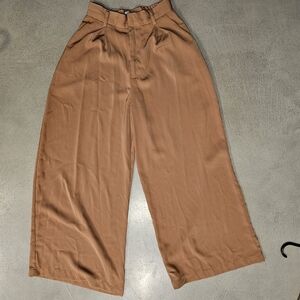 Women's Tan Wide-Leg Pants